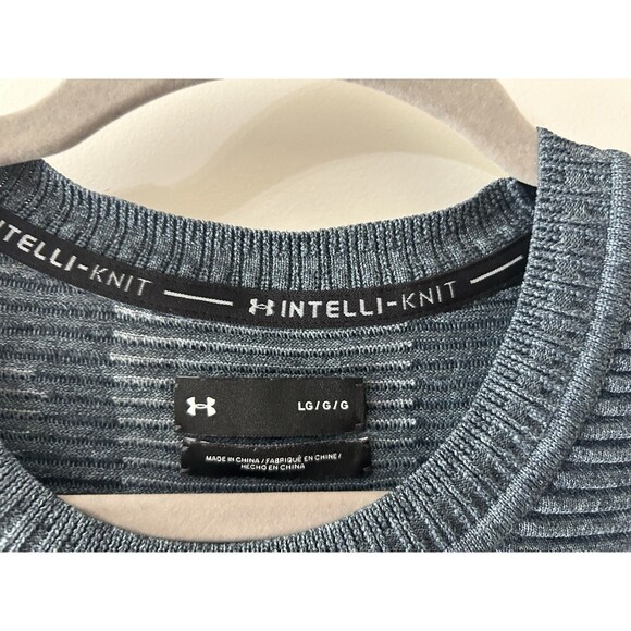 Under Armour Women's L Blue IntelliKnit Phantom Sweater 2.0 Crew Fitted NWOT - Picture 4 of 9